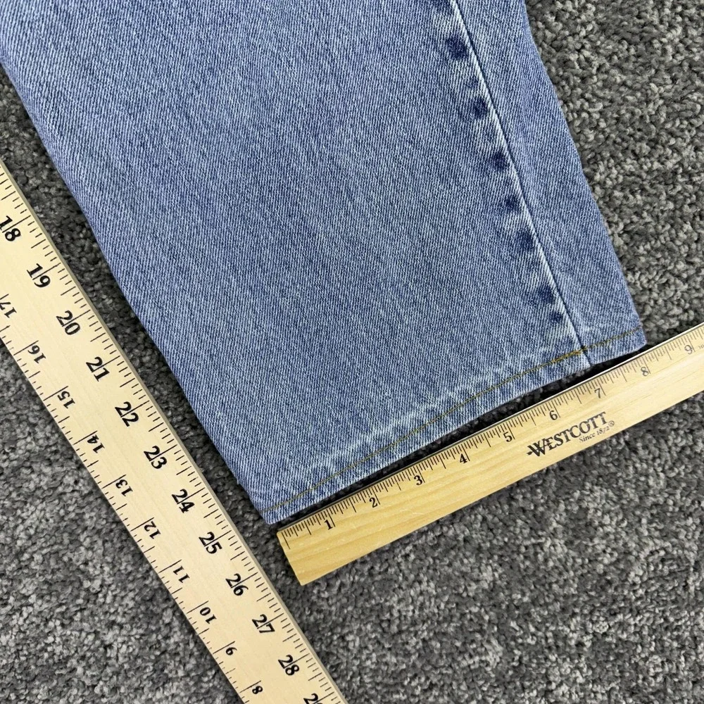 Vtg Levis 505 Jeans Mens 36x25 Blue Regular Straight Denim Light Wash Logo Work